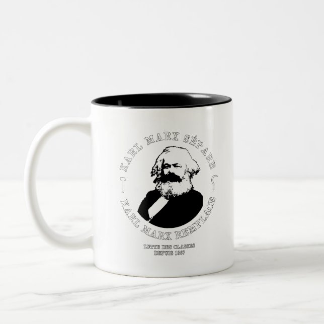 KARL MARX SEPARATE, KARL MARX REPLACE Two-Tone COFFEE MUG (Left)