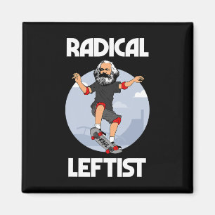 Karl Marx Skateboarding Radical Leftist Funny Marx Magnet