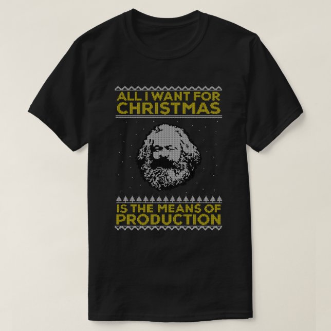 Karl Marx Ugly Christmas Sweater - All I Want for  (Design Front)