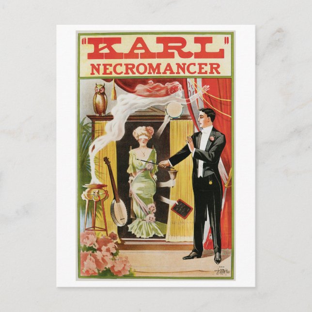 Karl ~ Necromancer Magician Vintage Magic Act Postcard (Front)