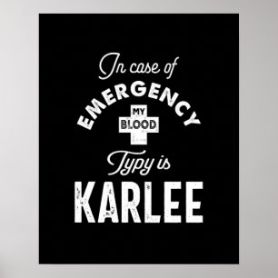Karlee Personalised Name Birthday Gift Poster
