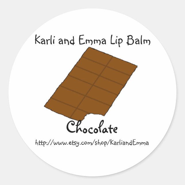 Karli and Emma Chocolate Lipbalm Classic Round Sticker (Front)