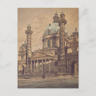 Karlskirche church in in Vienna, Austria Postcard