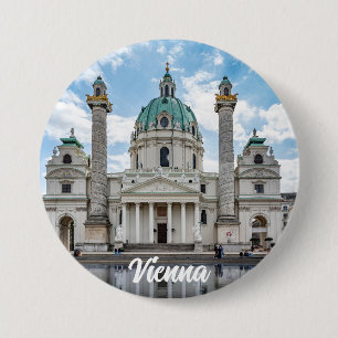 Karlskirche in Vienna, Austria 7.5 Cm Round Badge