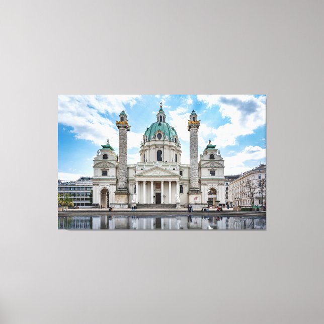 Karlskirche in Vienna, Austria Canvas Print (Front)