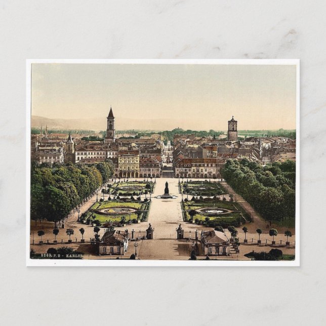 Karlsruhe, general view, Baden, Germany magnificen Postcard (Front)