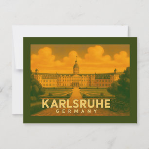 Karlsruhe Germany City Art Postcard