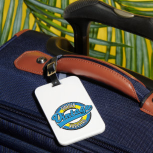 karlstad sweden vintage style logo. luggage tag
