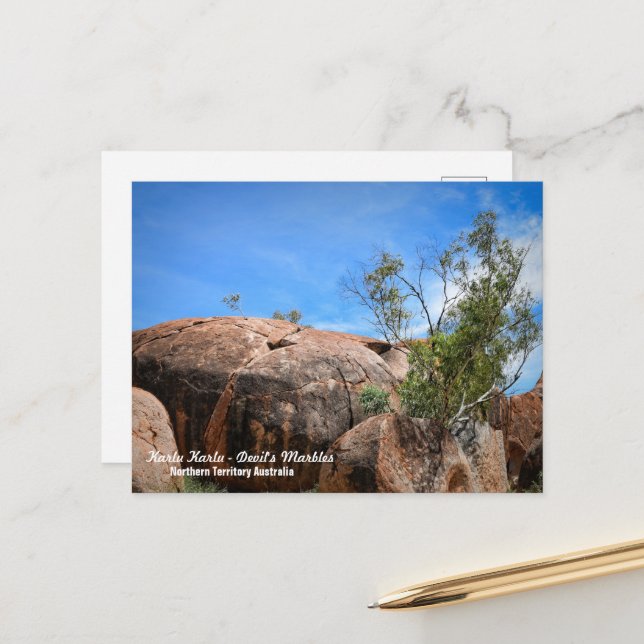 Karlu Karlu "Devil's Marbles" Holiday Postcard (Front/Back In Situ)