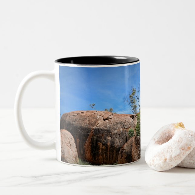 Karlu Karlu "Devil's Marbles" Two-Tone Coffee Mug (With Donut)