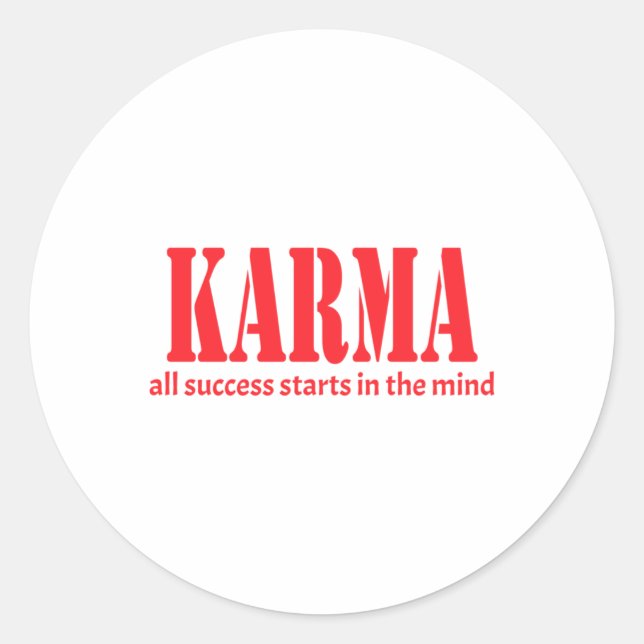 Karma All Success Starts In The Mind Sticker  (Front)