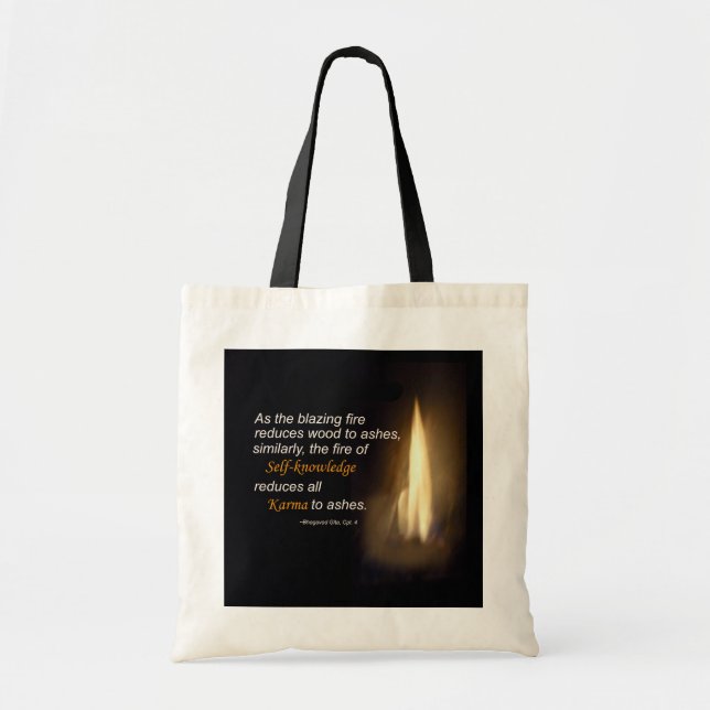 Karma - Blazing Fire - Self-knowledge Quote Bag (Front)