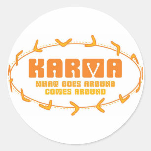 Karma Boomerang Classic Round Sticker