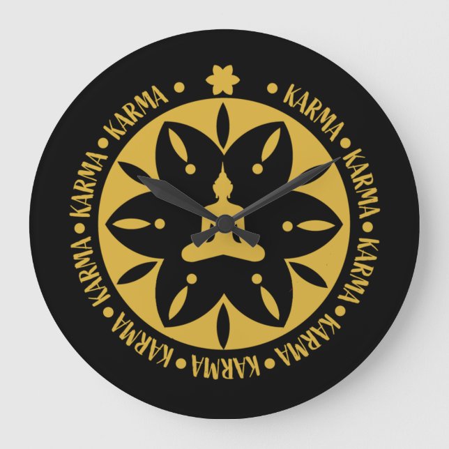 Karma Buddhist Religion - Buddhism Six Sages   Large Clock (Front)