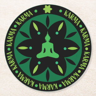 Karma Buddhist Religion - Buddhism Six Sages Round Paper Coaster