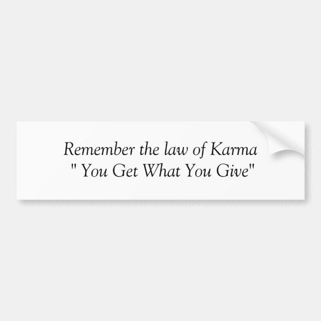 Karma Bumpersticker Bumper Sticker (Front)