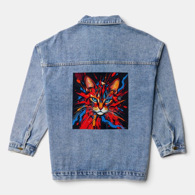 Karma Cat Denim Jacket (Back)