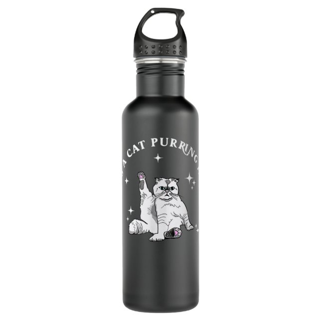 Karma Is A Cat Purring In My Lap 710 Ml Water Bottle (Front)