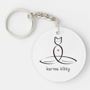 Karma Kitty - Fancy style text. Key Ring