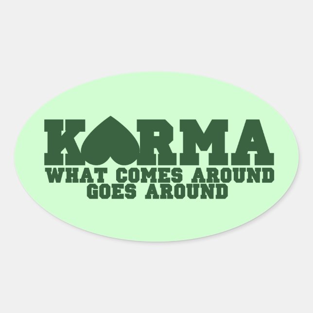 Karma Oval Sticker (Front)