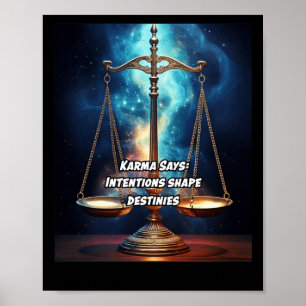 Karma Says Intentions Shape Destinies. Sticker  Poster