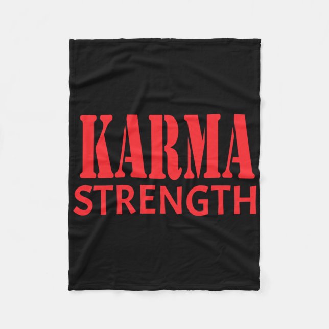 Karma Strength Sticker  Fleece Blanket (Front)