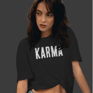 Karma White Text T-Shirt