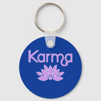 Karma with Lotus Flower Tshirt Key Ring