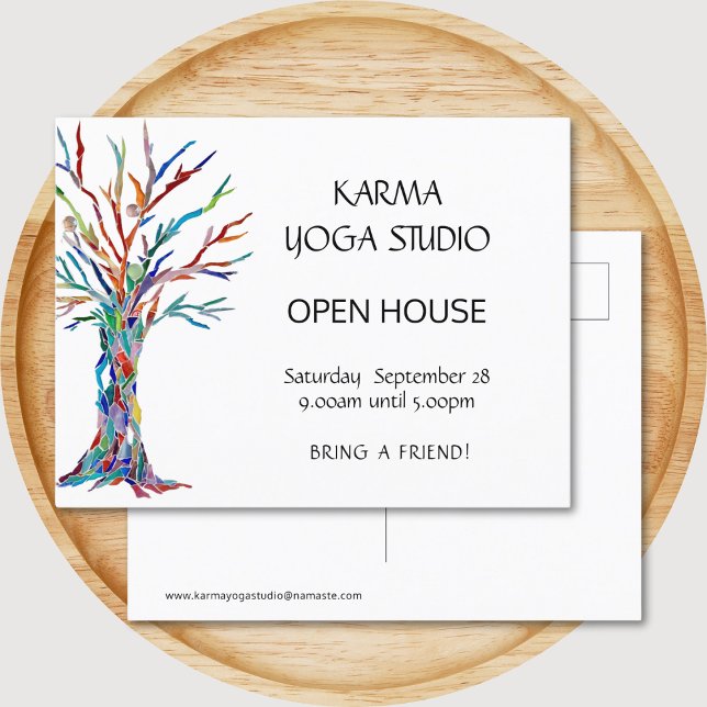 Karma Yoga Open House Invitation Postcard (Creator Uploaded)