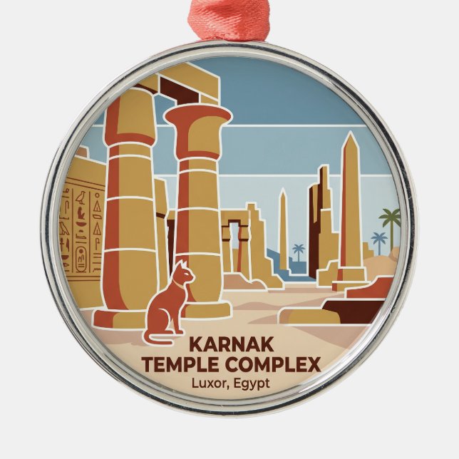 Karnak Temple Complex Egypt Metal Tree Decoration (Front)