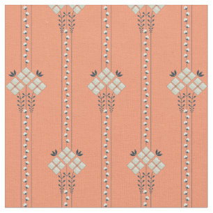 Karo flowers and curls pattern fabric