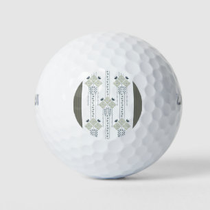 Karo flowers and curls pattern golf balls