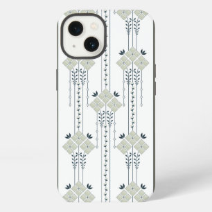Karo flowers and curls pattern iPhone 13 case