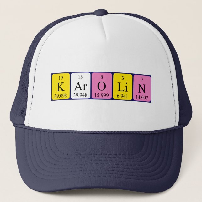 Karolin periodic table name hat (Front)