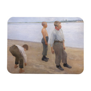 Károly Ferenczy - Boys Throwing Pebbles Magnet