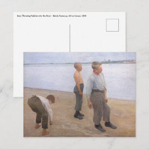 Károly Ferenczy - Boys Throwing Pebbles Postcard