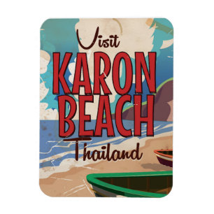 Karon Beach thailand vintage travel poster Magnet