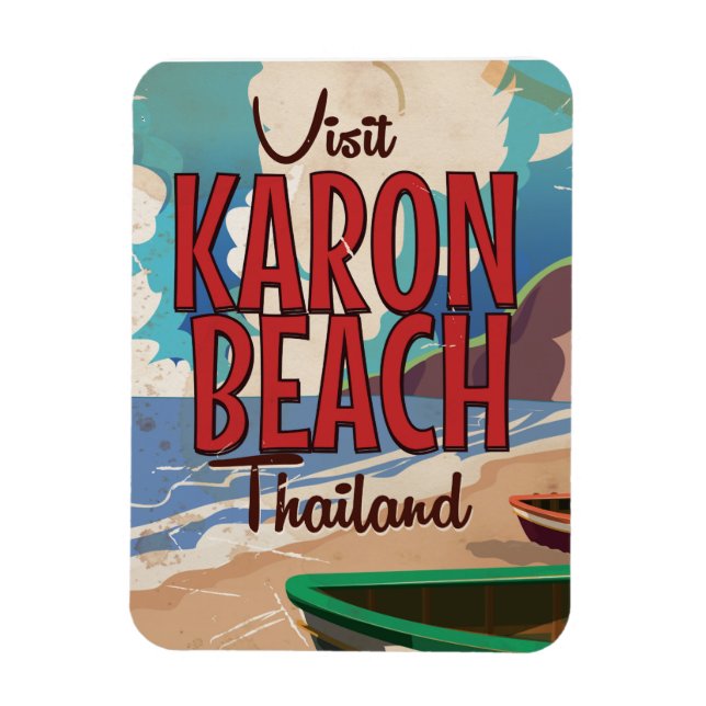Karon Beach thailand vintage travel poster Magnet (Vertical)
