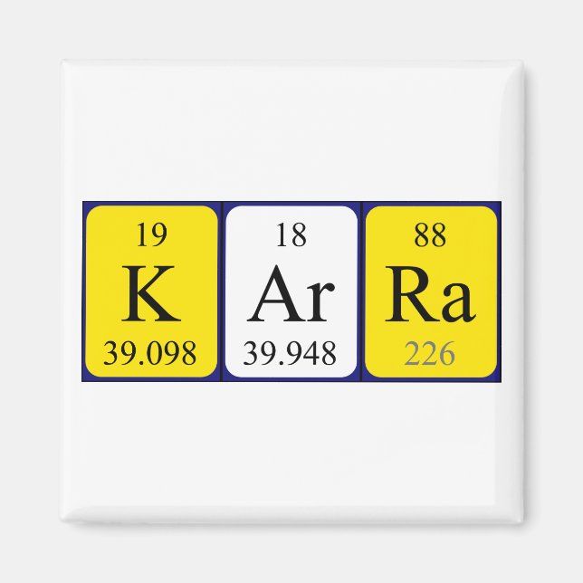 Karra periodic table name magnet (Front)