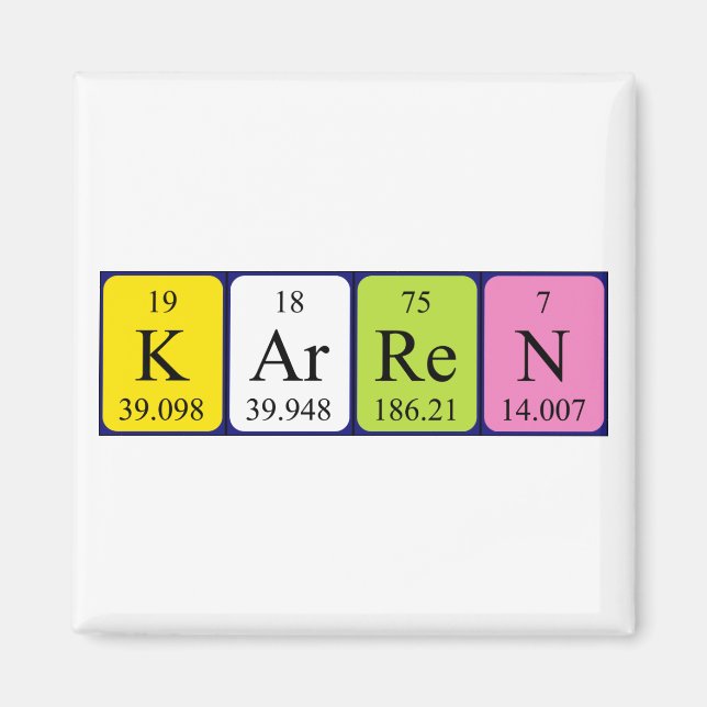 Karren periodic table name magnet (Front)