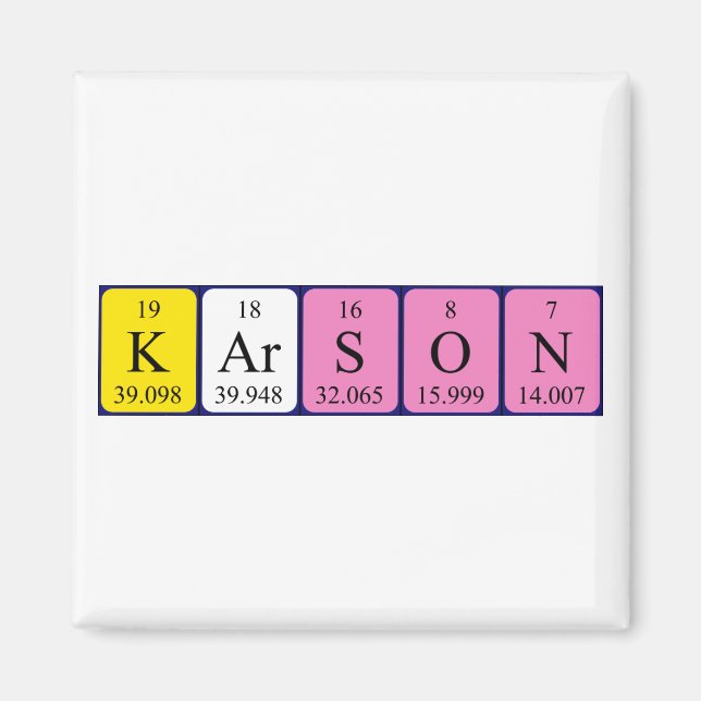 Karson periodic table name magnet (Front)