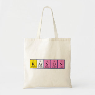 Karson periodic table name tote bag