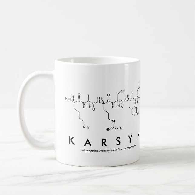 Karsyn peptide name mug (Left)