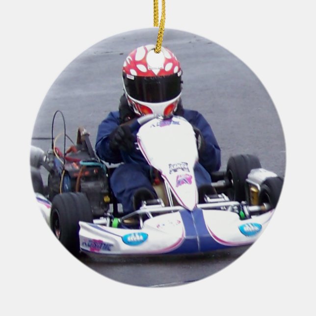 Kart Racer Ceramic Tree Decoration (Front)