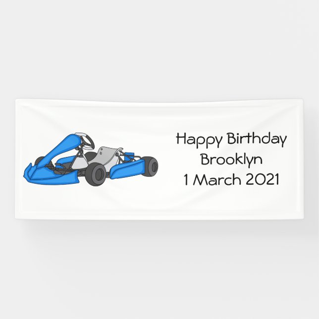 Kart racing cartoon illustration banner (Horizontal)