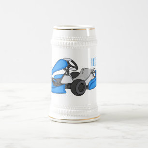 Kart racing cartoon illustration  beer stein