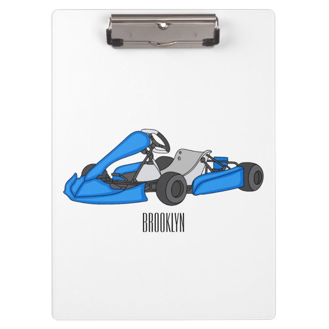 Kart racing cartoon illustration clipboard (Front)