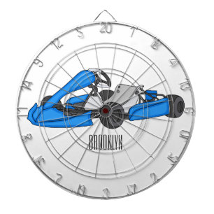 Kart racing cartoon illustration dartboard