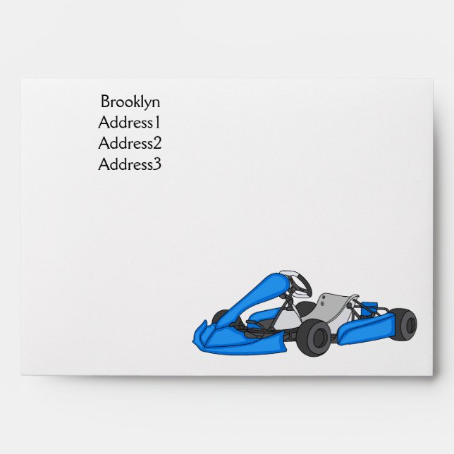 Kart racing cartoon illustration envelope (Front)