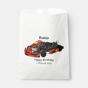 Kart racing cartoon illustration favour bags